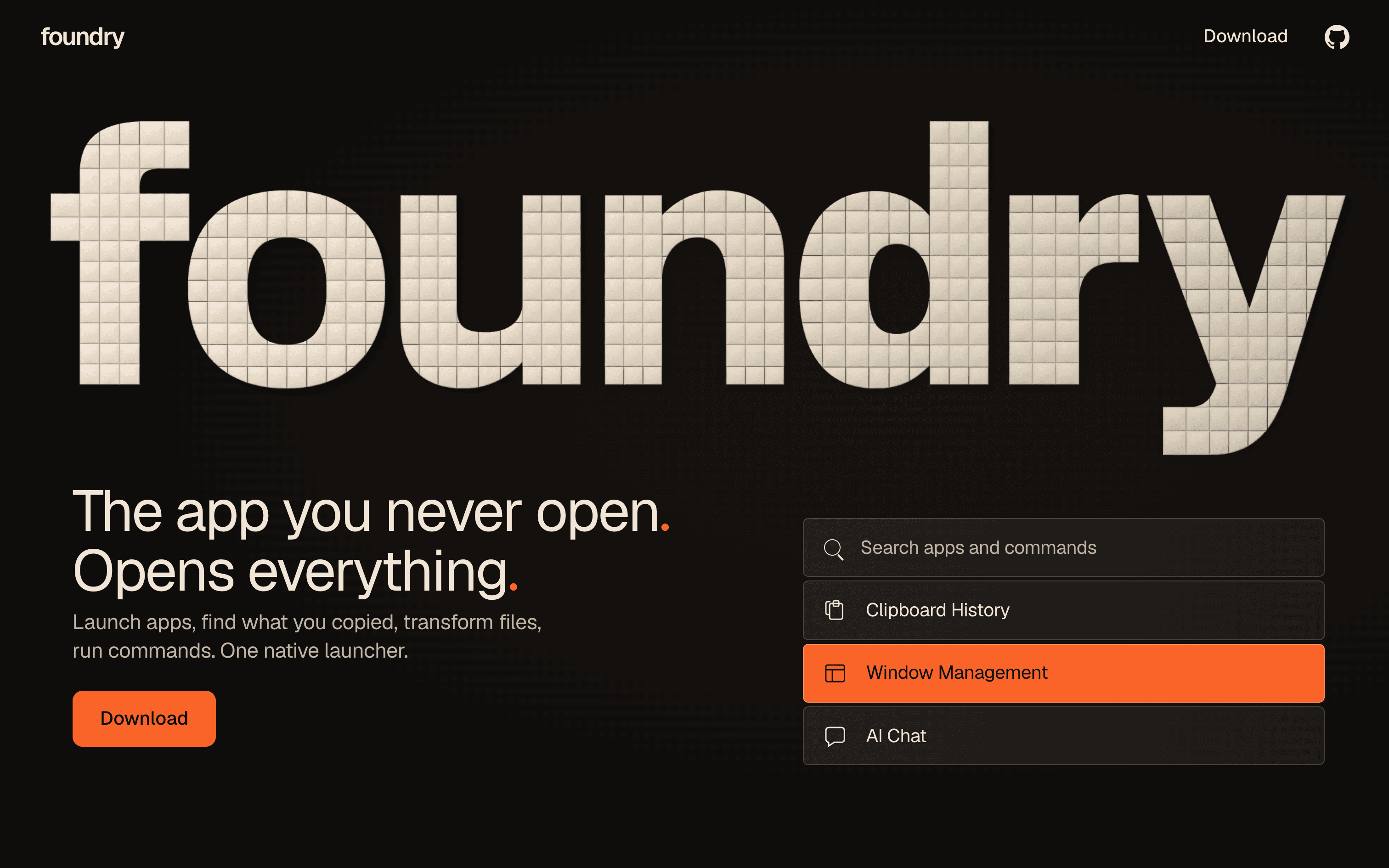 Foundry interface