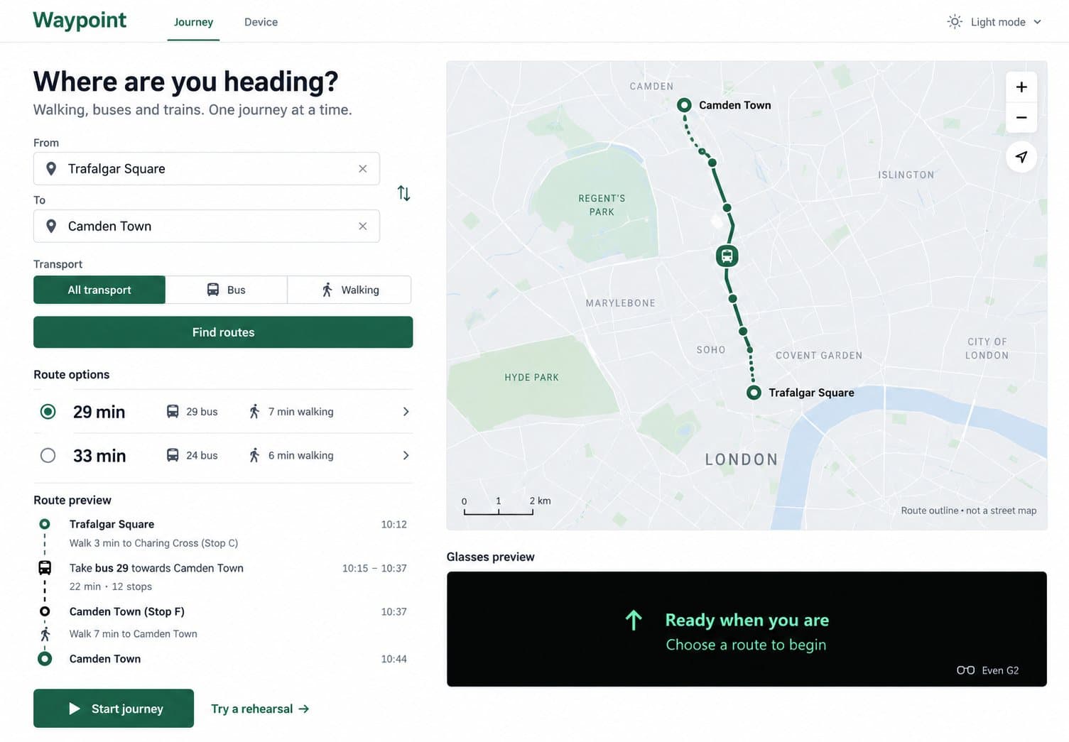 Waypoint interface